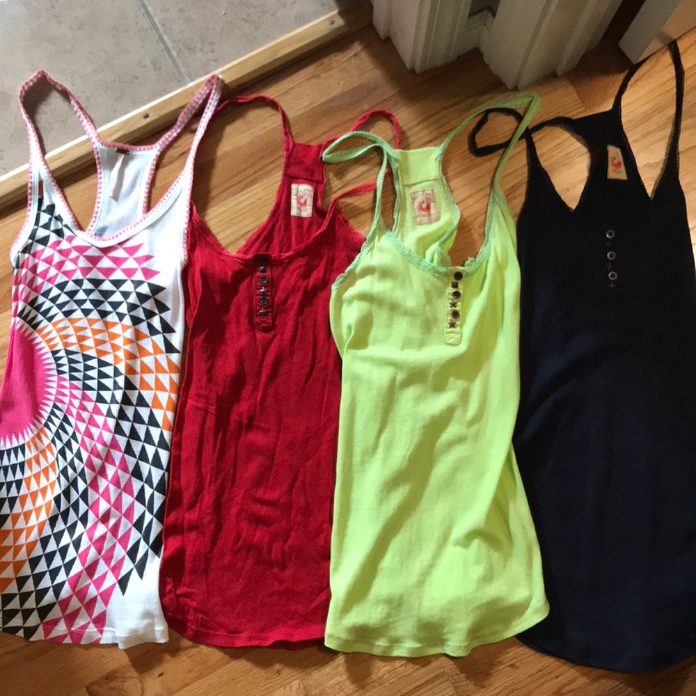 4 free people racerback tanks size s